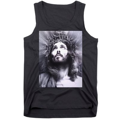 Image Face Of Jesus On A Cross With Crown Of Thorns Tank Top