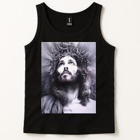 Image Face Of Jesus On A Cross With Crown Of Thorns Tank Top