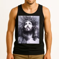 Image Face Of Jesus On A Cross With Crown Of Thorns Tank Top