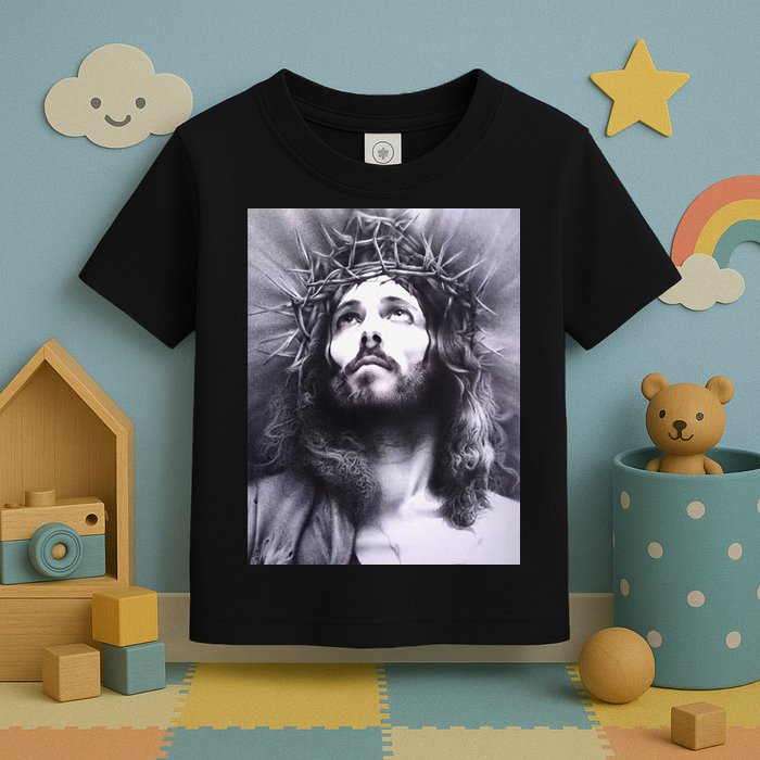 Image Face Of Jesus On A Cross With Crown Of Thorns Toddler T-Shirt