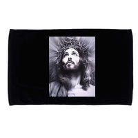 Image Face Of Jesus On A Cross With Crown Of Thorns Microfiber Hand Towel