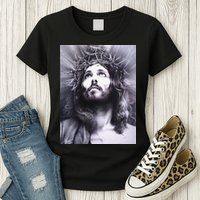 Image Face Of Jesus On A Cross With Crown Of Thorns Womens T-Shirt