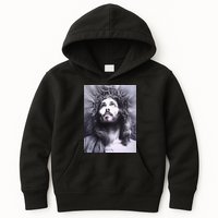 Image Face Of Jesus On A Cross With Crown Of Thorns Kids Hoodie
