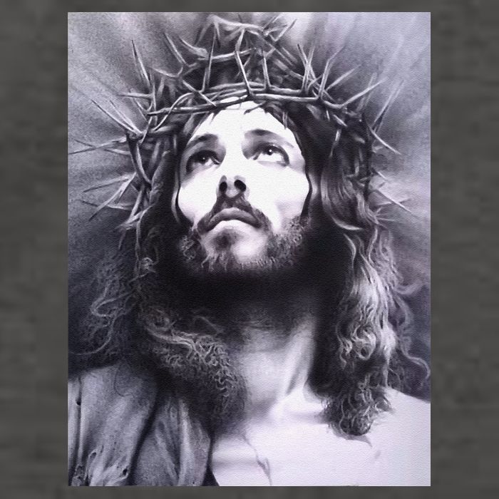 Image Face Of Jesus On A Cross With Crown Of Thorns Vector Backpack