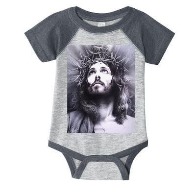 Image Face Of Jesus On A Cross With Crown Of Thorns Infant Baby Jersey Bodysuit