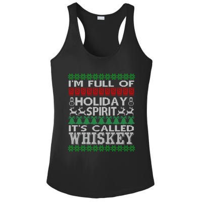 I'm Full Of Holiday Spirit Called Whiskey Ugly Xmas Gift Ladies PosiCharge Competitor Racerback Tank