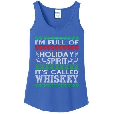 I'm Full Of Holiday Spirit Called Whiskey Ugly Xmas Gift Ladies Essential Tank