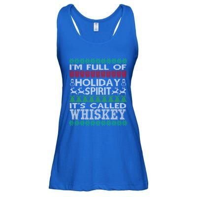 I'm Full Of Holiday Spirit Called Whiskey Ugly Xmas Gift Ladies Essential Flowy Tank