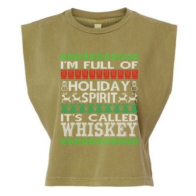 I'm Full Of Holiday Spirit Called Whiskey Ugly Xmas Gift Garment-Dyed Women's Muscle Tee