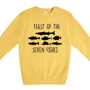 Italy Feast Of The Seven Fishes Italian Christmas Eve Gift Premium Crewneck Sweatshirt