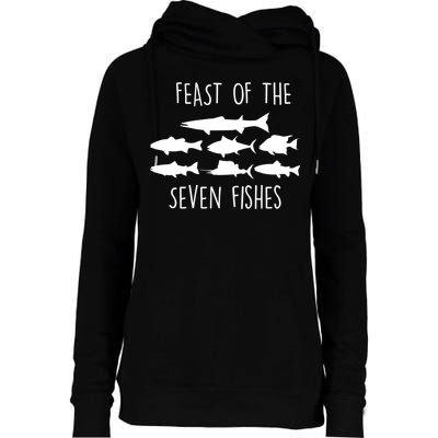 Italy Feast Of The Seven Fishes Italian Christmas Eve Gift Womens Funnel Neck Pullover Hood