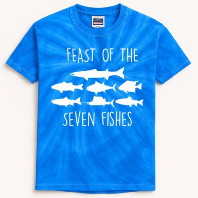 Italy Feast Of The Seven Fishes Italian Christmas Eve Gift Kids Tie-Dye T-Shirt
