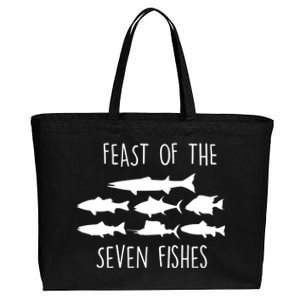 Italy Feast Of The Seven Fishes Italian Christmas Eve Gift Cotton Canvas Jumbo Tote