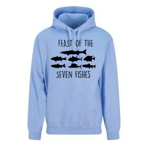 Italy Feast Of The Seven Fishes Italian Christmas Eve Gift Unisex Surf Hoodie