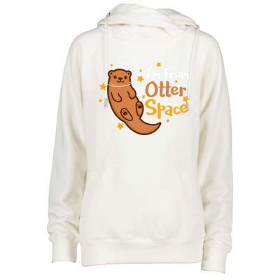 I'm From Otter Space Otter Pun Space Otter Cute Gift Womens Funnel Neck Pullover Hood