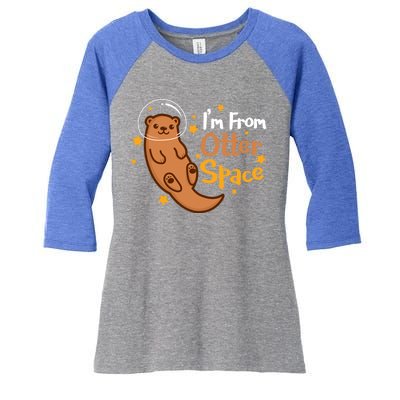 I'm From Otter Space Otter Pun Space Otter Cute Gift Women's Tri-Blend 3/4-Sleeve Raglan Shirt