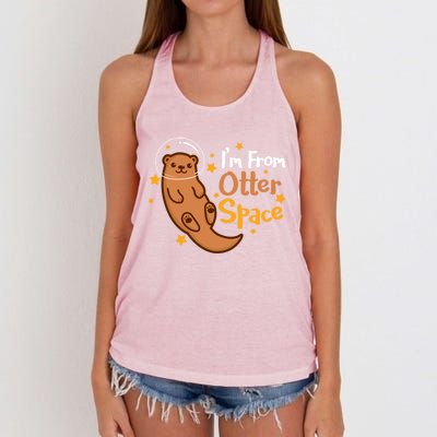 I'm From Otter Space Otter Pun Space Otter Cute Gift Women's Knotted Racerback Tank