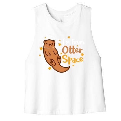 I'm From Otter Space Otter Pun Space Otter Cute Gift Women's Racerback Cropped Tank