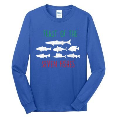 Italy Feast Of The Seven Fishes Italian Christmas Eve Funny Gift Tall Long Sleeve T-Shirt