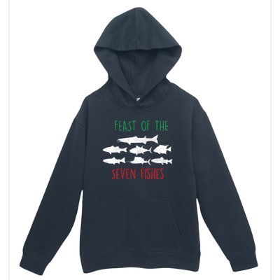 Italy Feast Of The Seven Fishes Italian Christmas Eve Funny Gift Urban Pullover Hoodie