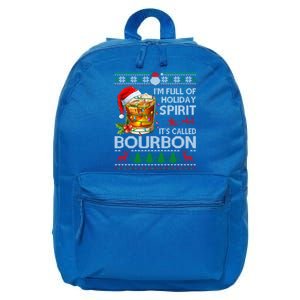 IM Full Of Holiday Spirit Bourbon Ugly Xmas Sweater Pajama Gift 16 in Basic Backpack