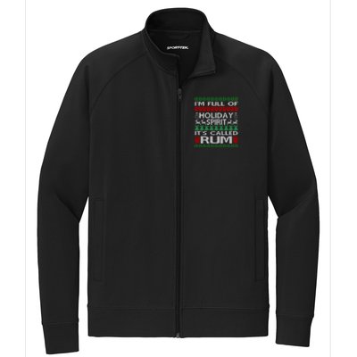 IM Full Of Holiday Spirit Called Rum Ugly Christmas Xmas Gift Stretch Full-Zip Cadet Jacket