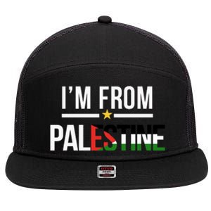 Im From Palestine | Free Palestine  Flag Palestine 7 Panel Mesh Trucker Snapback Hat