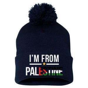 Im From Palestine | Free Palestine  Flag Palestine Pom Pom 12in Knit Beanie