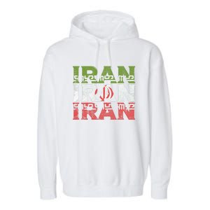 Iranian Flag Pride Iran Roots Women Gift Garment-Dyed Fleece Hoodie