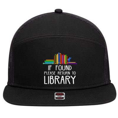 If Found Please Return To Library 7 Panel Mesh Trucker Snapback Hat