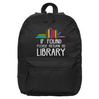 If Found Please Return To Library 16 in Basic Backpack