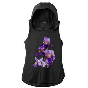 Irises Flower Plant Gardening Gardener Lover Tennessee Ladies PosiCharge Tri-Blend Wicking Draft Hoodie Tank