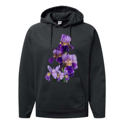 Irises Flower Plant Gardening Gardener Lover Tennessee Performance Fleece Hoodie