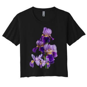 Irises Flower Plant Gardening Gardener Lover Tennessee Women's Crop Top Tee