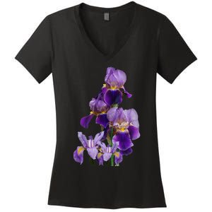 Irises Flower Plant Gardening Gardener Lover Tennessee Women's V-Neck T-Shirt