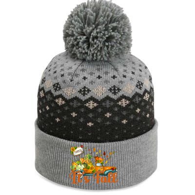 Its Fall Pumpkin Vintage Truck The Baniff Cuffed Pom Beanie