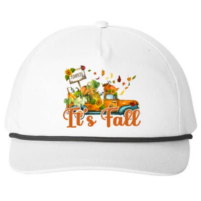 Its Fall Pumpkin Vintage Truck Snapback Five-Panel Rope Hat