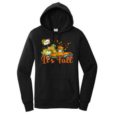 Its Fall Pumpkin Vintage Truck Women's Pullover Hoodie