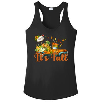 Its Fall Pumpkin Vintage Truck Ladies PosiCharge Competitor Racerback Tank