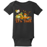 Its Fall Pumpkin Vintage Truck Baby Bodysuit