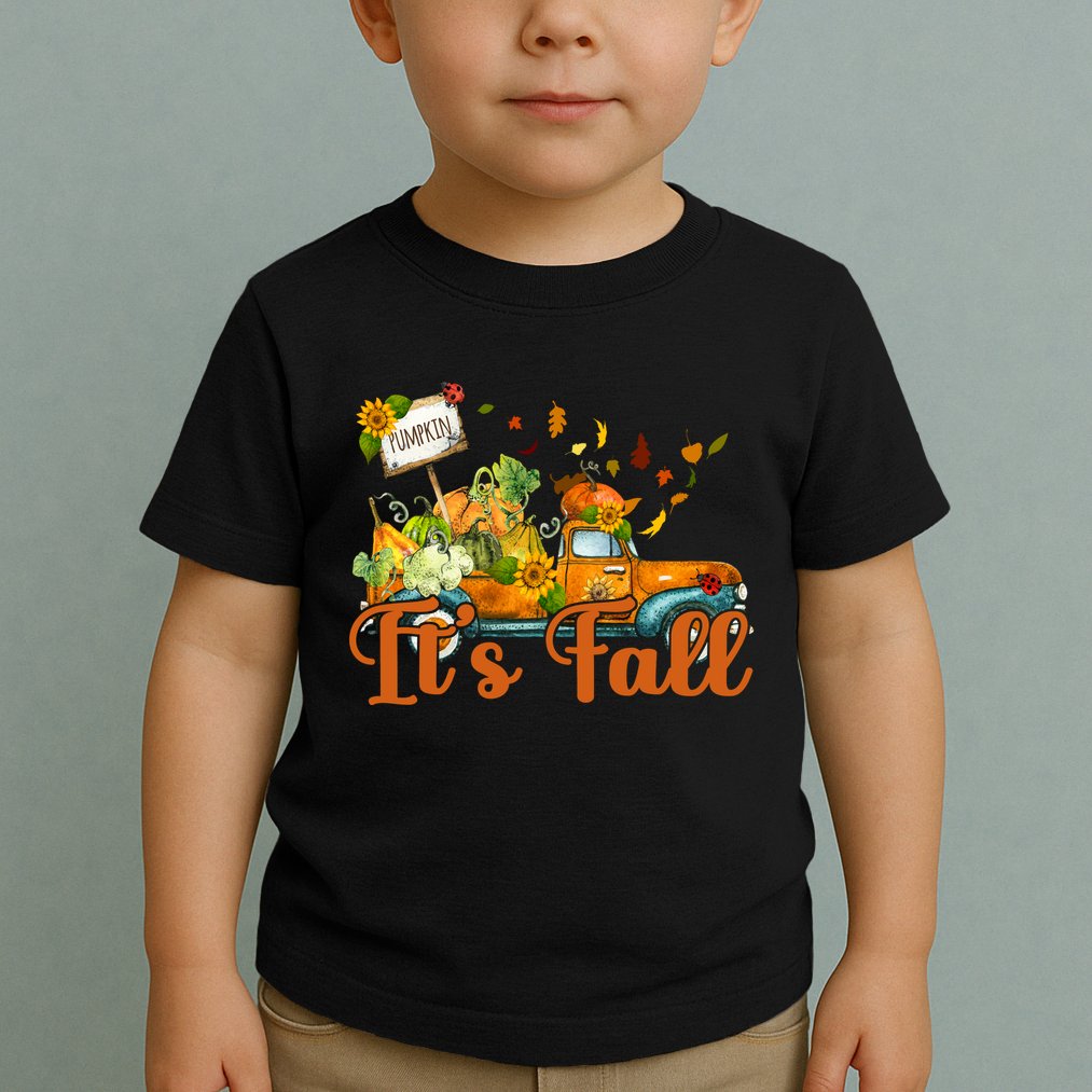 Its Fall Pumpkin Vintage Truck Toddler T-Shirt