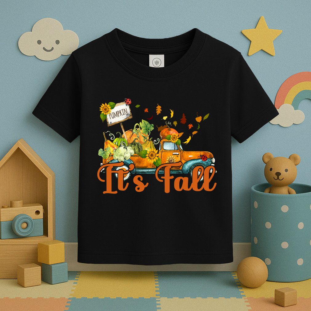 Its Fall Pumpkin Vintage Truck Toddler T-Shirt