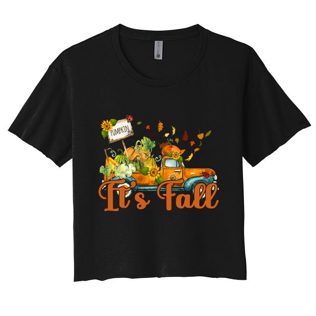 Its Fall Pumpkin Vintage Truck Crop Top