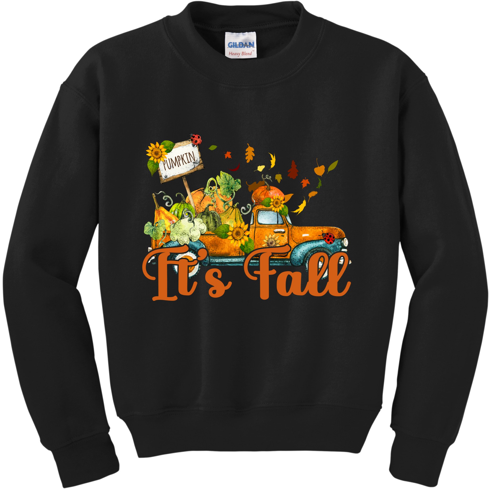 Its Fall Pumpkin Vintage Truck Kids Sweatshirt