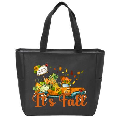 Its Fall Pumpkin Vintage Truck Zip Tote Bag