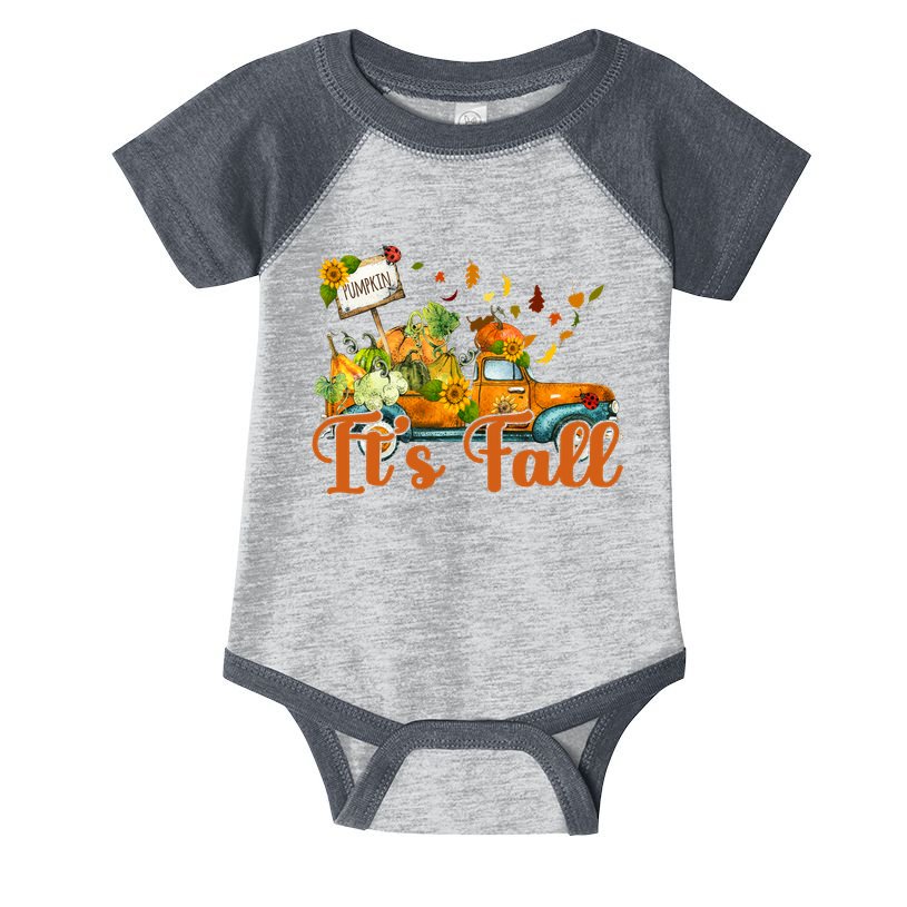 Its Fall Pumpkin Vintage Truck Infant Baby Jersey Bodysuit