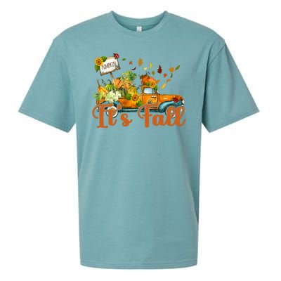 Its Fall Pumpkin Vintage Truck Sueded Cloud Jersey T-Shirt