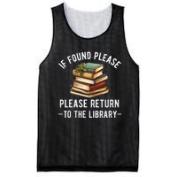 If Found Please Return To The Library Bookish Book Lover Mesh Reversible Basketball Jersey Tank