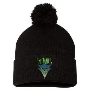 In Flames Pierced Jester Pom Pom 12in Knit Beanie