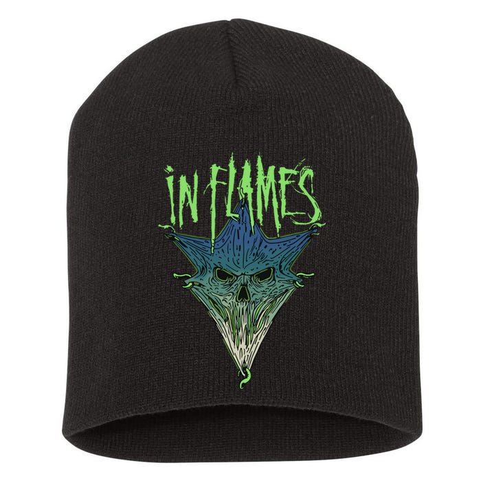 In Flames Pierced Jester Short Acrylic Beanie